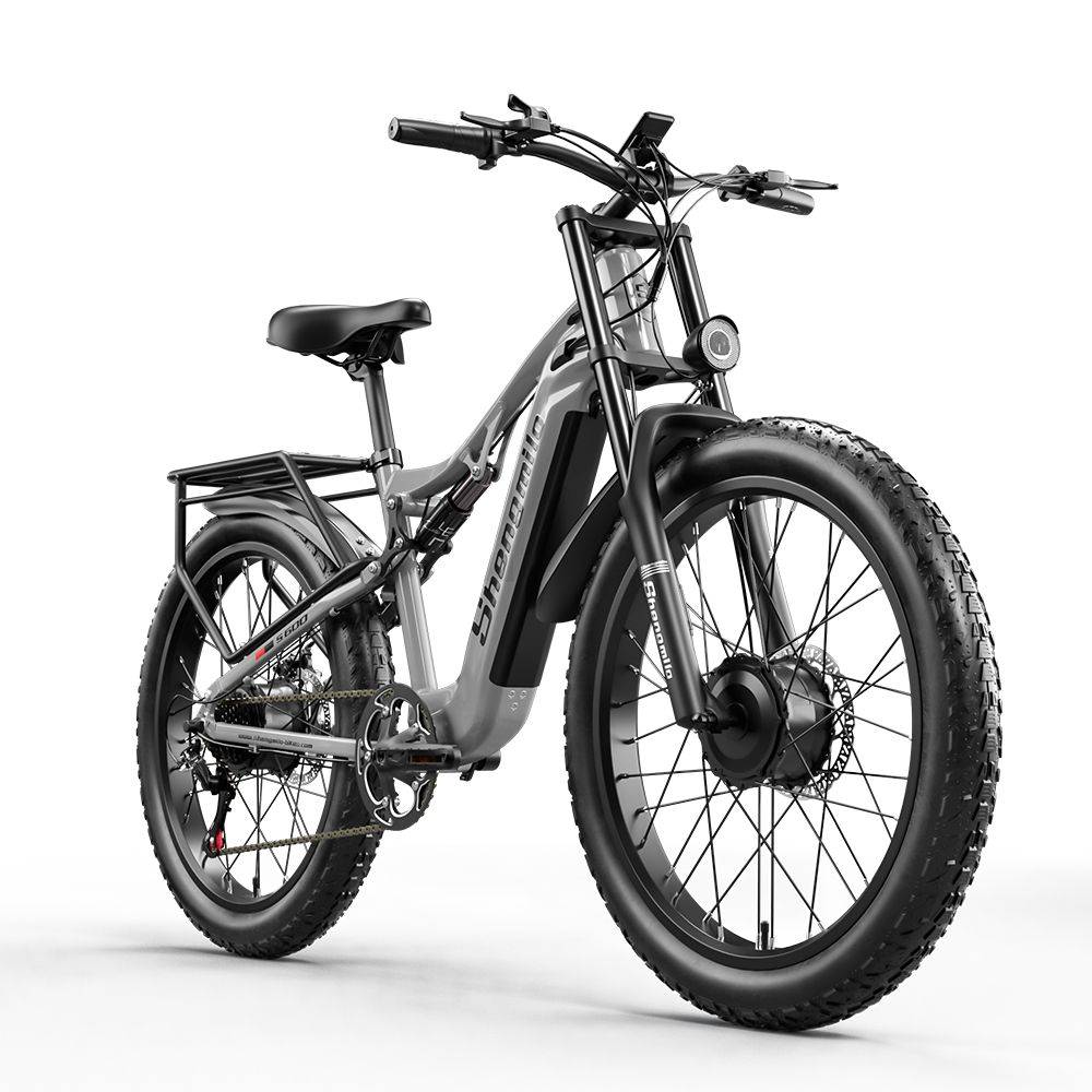 Shengmilo S600 Adult 2000W Electric Bicycle With Two Motors, 840WH SAMSUNG Battery, 26 Inch Wide Tyre Mountain Electric Bike,Ebike,Porsche Matte Grey
