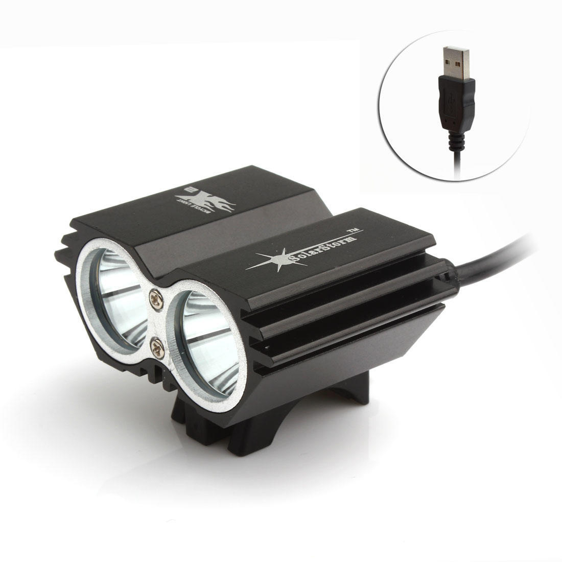 Xsport SolarStorm 5000LM X2 CREE XM-L T6 USB Waterproof LED Bicycle Headlight