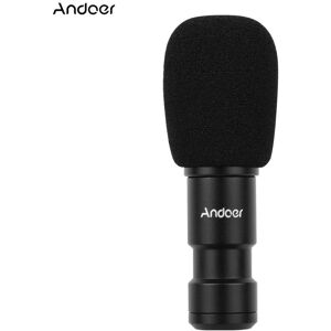 Andoer Plug-on Type-C Smartphone Microphone Video Mic with 3.5mm Monitor Interface Windscreen for