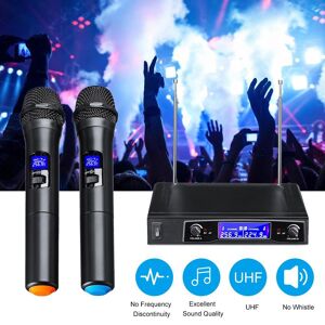 TOMTOP JMS Karaoke Microphones UHF Professional Cordless Dual Handheld Mic System Set