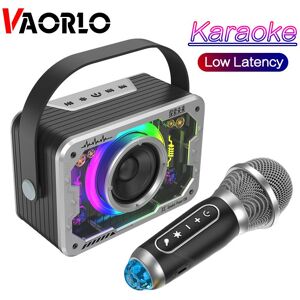 VAORLO 3D Surround Bluetooth Speaker+ Wireless Dual Microphone Low Latency Sing At Home HiFi Stereo Super Bass For Karaoke