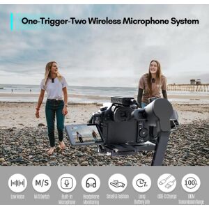 TOMTOP JMS BOYA BY-XM6-S2 2.4G Wireless Microphone System(2 Transmitters & 1 Receiver) Dual Channel Lapel