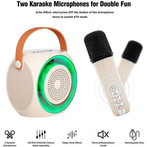 Cherry baby Karaoke Machine Portable Bluetooth Speaker System with Wireless Microphones Home Family Singing Children's Gifts RGB Light