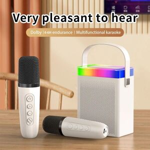 E-homekit Mini Home Karaoke Machine Portable Bluetooth 5.3 PA Speaker System with 2 Wireless Microphones Home Family Singing for Kid