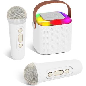 Bobo Life Karaoke Machine for Children, Portable Mini Bluetooth Karaoke Speaker with 2 Wireless Microphones and LED Lights for Home Party