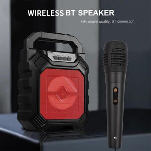 TOMTOP JMS Portable BT Karaoke Machine Rechargeable Cordless Outdoor Speaker Battery Powered with Microphone