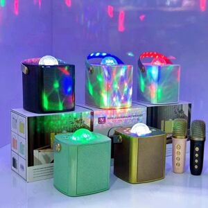 Electronic happiness NEW Karaoke Machine Projection lamp Microphones High-quality Outdoor Wireless Bluetooth Speaker Small for Home Theater Party