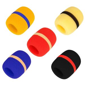 TOMTOP JMS 5 Pack Thick Foam Mic Cover Handheld Microphone Windscreen Colorful Microphone Sponge Cover for Karaoke DJ Stage Performance
