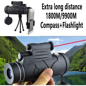 Finger Telescope 12X50 Telescope Monocular with Tripod Compass Flashlight Red Laser