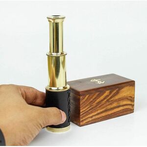 ROYAL HANDICRAFT Miniature Beautiful Handcrafted Handheld Brass Telescope with Rosewood Box