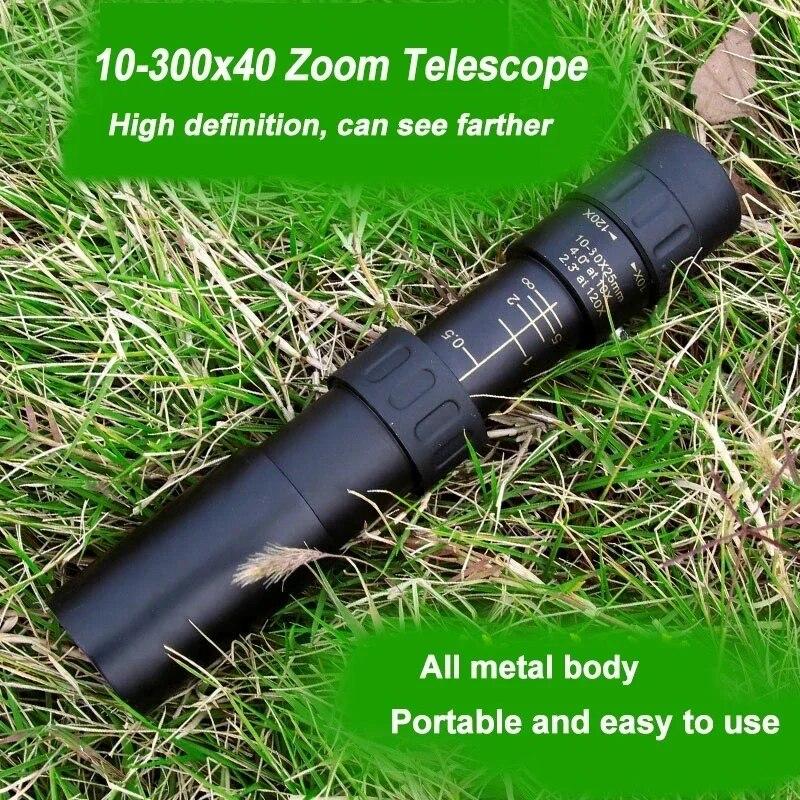 Binchi Outdoor Equipment Military Metal Powerful Binoculars Long Range Reach 10-300X Zoom HD BAK4 Portable Professional Telescope Monocular for Hunting