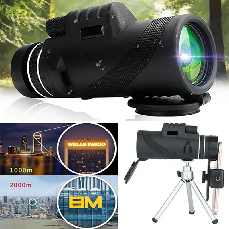mfr High Quality Monocular 40x60 Powerful Binoculars Zoom Field Glasses Great Handheld Telescope Military HD Professional Hunting