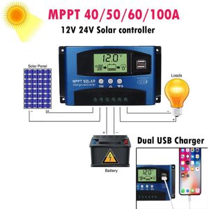 Octis 40/50/60/100A MPPT Solar Panel Regulator Charge Controller 12V/24V Auto Focus Tr