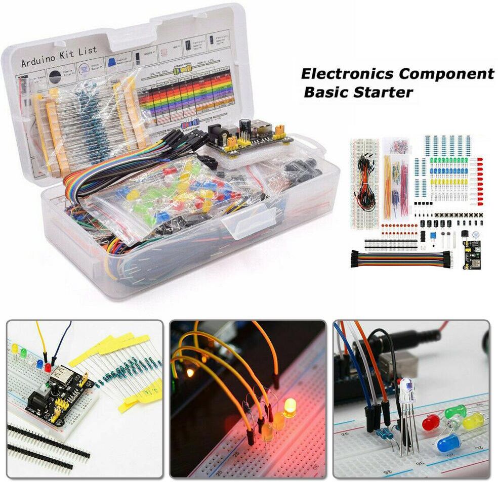 allgoodforver 830 Breadboard Cable Resistor Electronic Component Starter Kit For Arduino