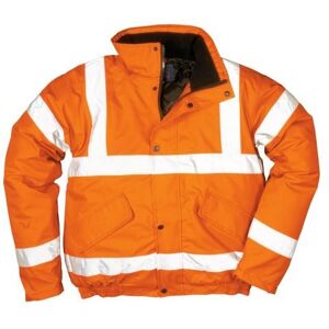 Portwest Mens Hi-Vis Safety Workwear Bomber Jacket GO/RT