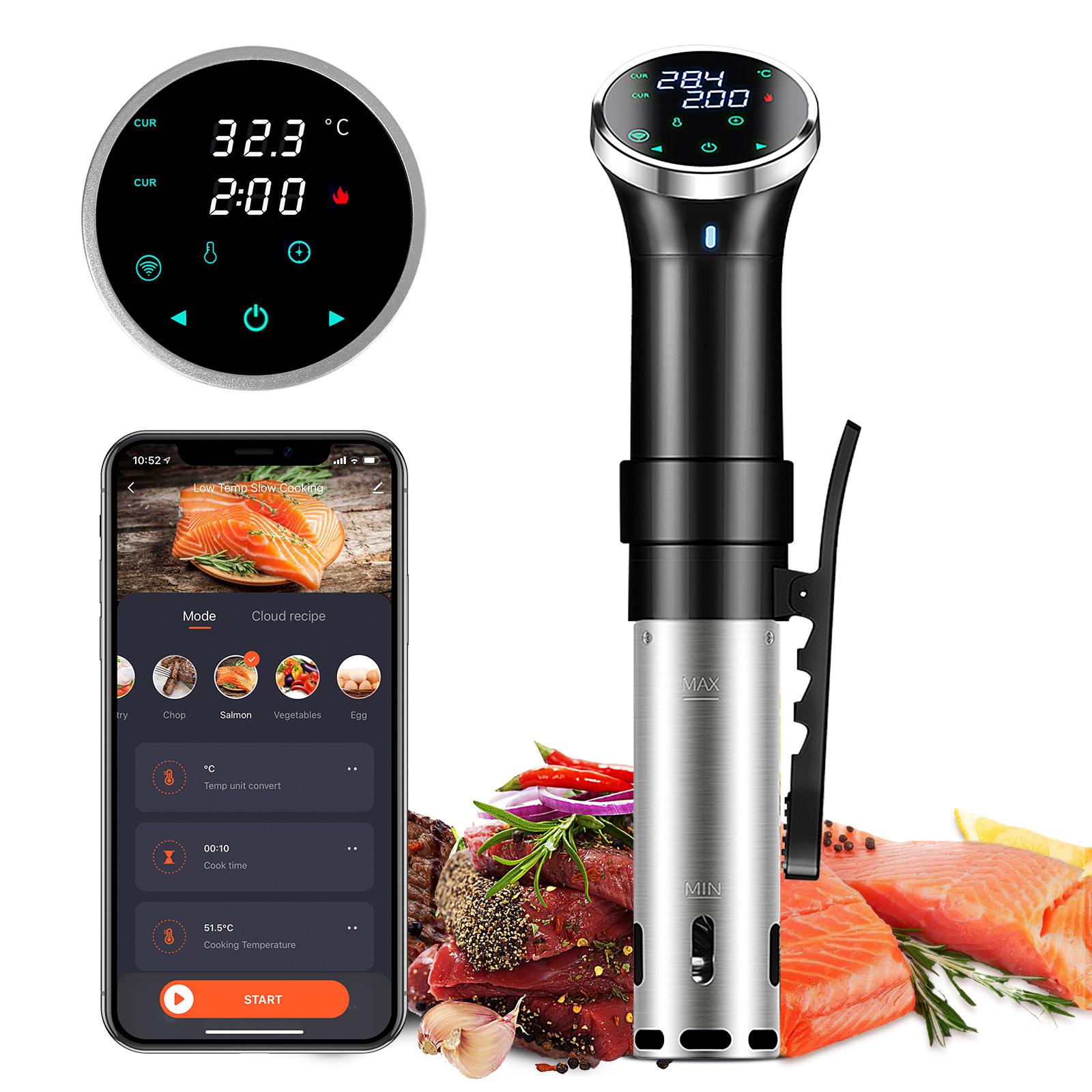 HoldPeak Electronics Smart Sous Vide Cooker, Wifi Cook 1100W Precision Cooking Pot,Temp Setting 25-95 °C + Timer, IPX7 Waterproof, Ideal for Preparing Dinners