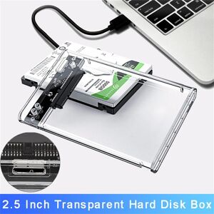 YJMP 2.5 inch Transparent HDD Case Caddy Box SSD SATA To USB 3.0 Adapter External Hard Drive Disk Case High-Speed HDD Enclosure for Laptop