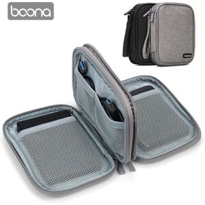 BOONA Oxford Hard Drive Case 2.5 Hard Disk Bag USB Cable External Hard Drive Storage Bag Carrying SSD HDD Case