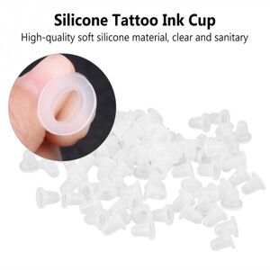 Meisho-duoqiao 100Pcs 2 Sizes Silicone Tattoo Ink Plastic Microblading Pigment Accessories Holder