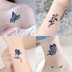 Chaoshan department Tattoo stickers women's semi-permanent washable sexy collarbone rose butterfly tattoos non-reflective decals