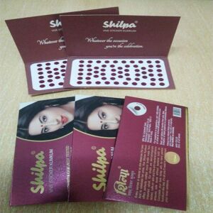 Evellene International Shilpa Vive Sticker Kumkum - Deep Red Size 6 (Pack of 5)