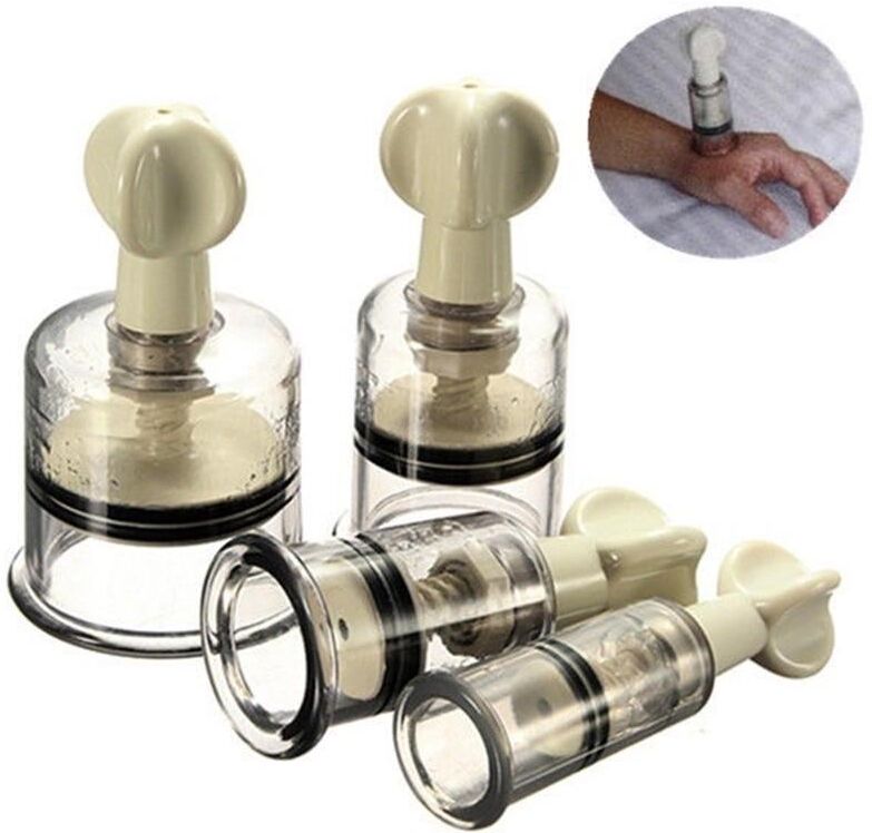 Health Rotary Vacuum Suction Chinese Relaxing Muscle Jar Cupping Set Massage Therapy Cup Nipple Enlargement