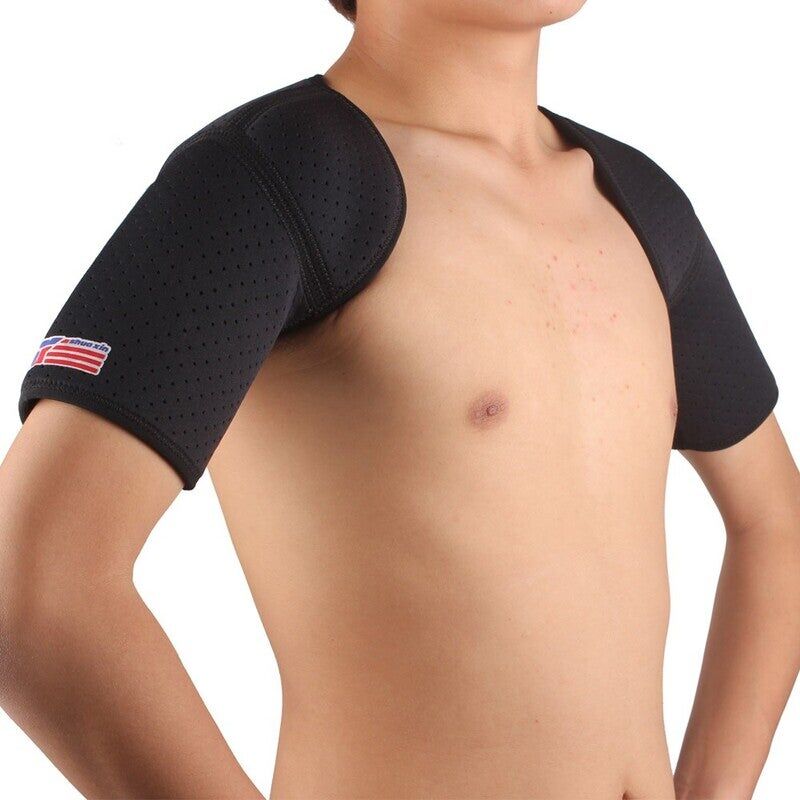 HOD Health&Home Sx641 Black Sports Double Shoulder Brace Support Strap Wrap Belt Band Pad