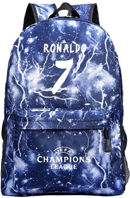 Student anime bag Peripheral Football C Ronaldo Pattern Fashion Backpack Campus Student School Bag Travel Bag