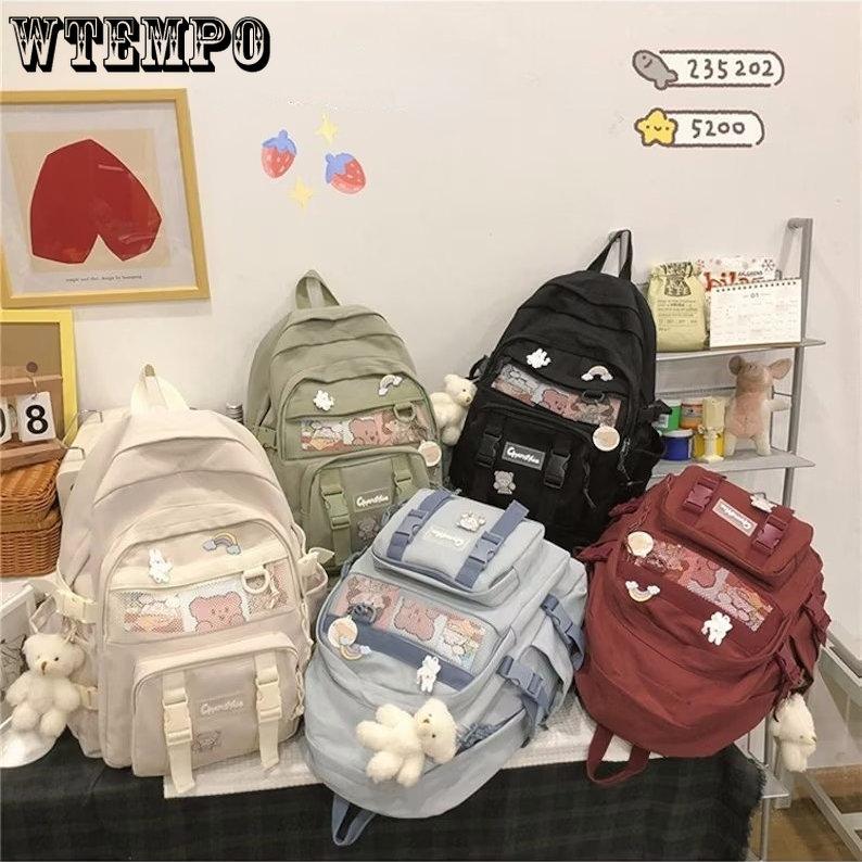 WTEMPO Kawaii Backpack,Large Capacity Backpack,Cute Backpack,Laptop Backpack,Kawaii Backpack for School,Casual Backpack,Backpack for Women