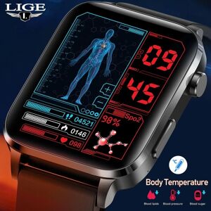LIGE Smart Watch Men Health Laser Treatment Heart  Rate Blood Pressure Tracker Sport IP68 Waterproof Smartwatch