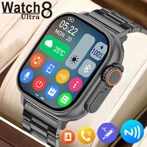 Zodvboz 2023 New Smart Watch Body Temperature Ultra Series 8 NFC Smartwatch Wireless Charging Bluetooth Call Men