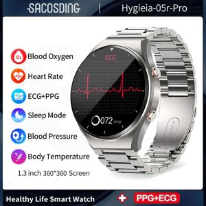 SACOSDING Smart Watch SACOSDING Hygieia-05r-Pro Smart Watch Men Women Blood Oxygen Blood Pressure  Full Touch Screen Sport Watch ECG+PPG Health Bluetooth Smartwatch+Box