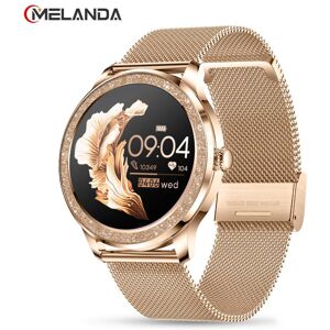 Melanda 2023 New Bluetooth Call Smart Watch Women Full Touch Fitness Tracker Heart Monitor Fashion Sport Smartwatch for Ladies