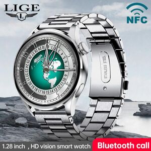 LIGE  NFC Smart Watch  Waterproof Sports Fitness Bracelet Bluetooth Call Wireless Charging  Women Smart Watch Men Smart Watch Suitable For Android IOS