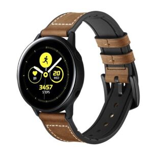 HOD Health&Home Leather Silicone Watch Band Wrist Strap For Samsung Galaxy Active / Sport Brown