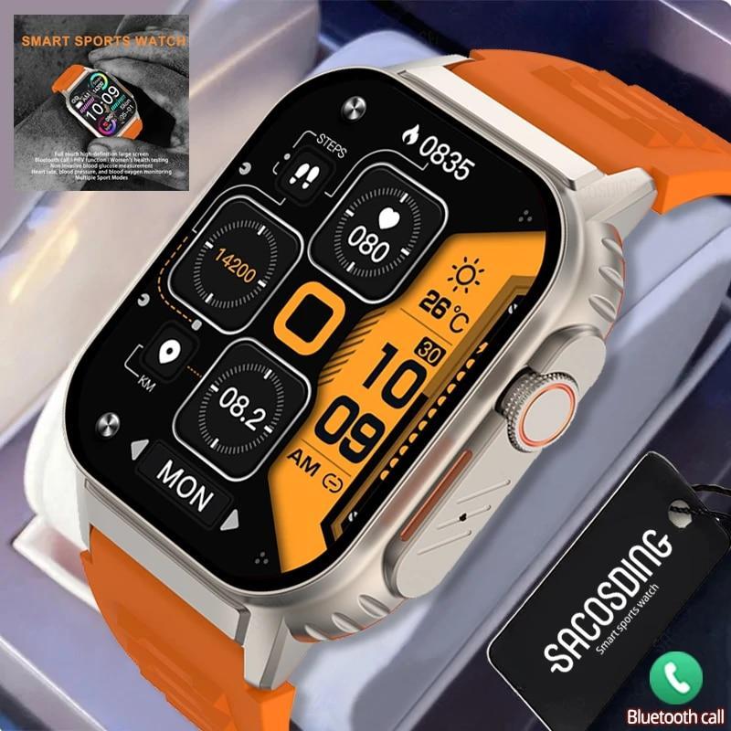 SACOSDING Smart Watch 2023 Bluetooth Call Sports Heart Rate Monitor G41 Smart Watch 2.01 Inch Screen HRV Blood Pressure Blood Oxygen Health Smartwatch