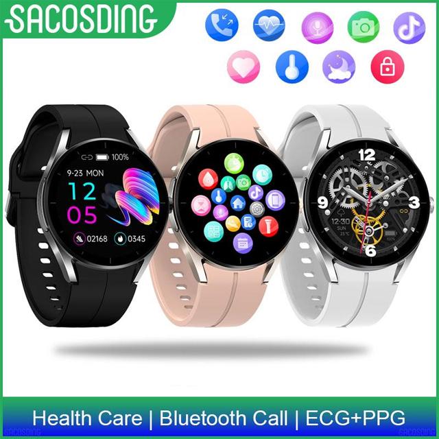 SACOSDING Smart Watch Hygieia-01r Bluetooth Call ECG Smartwatch Men Blood Pressure Body Temperature Health Monitoring Smart Watch Fashion