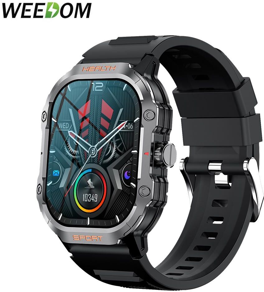 WEEDOM 2.01 inch Amoled Screen Bluetooth Call Smart Watch Men Sports Fitness Tracker Smartwatch for Android IOS Calculator