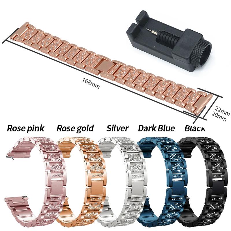 Watch peripherals 18mm 20mm 22mm Strap Ladies Diamond Bracelet For Garmin Vivoactive4S/3/Venu 2 1 2S/SQ/Vivomove HR Huawei GT 3 2/Pro Samsung Galaxy Watch 4 3 Active 2