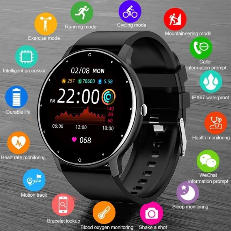 GLOBUS Men Smart Watch Full Touch Screen Sport Fitness Tracker IP67 Waterproof Bluetooth Smartwatch for Men Women Smartphone 2023