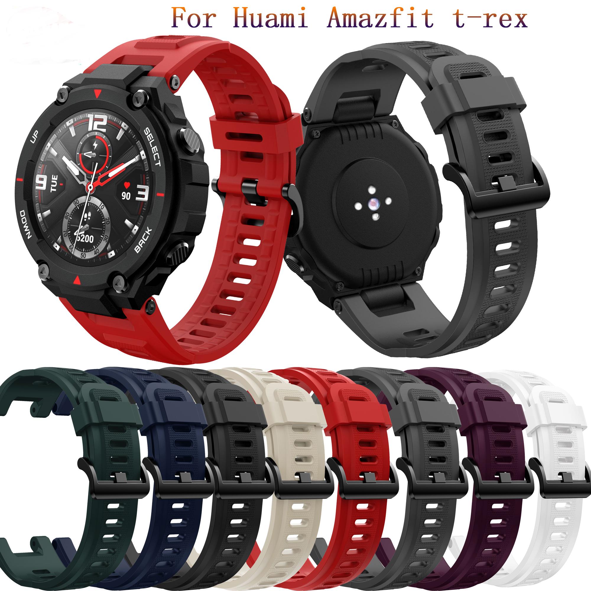 HOBBIT-3C Accessories Soft Silicone Bracelet Strap for Huami Amazfit T-REX Sport Strap Replacement Watchband for Xiaomi Huami Amazfit T rex Pro