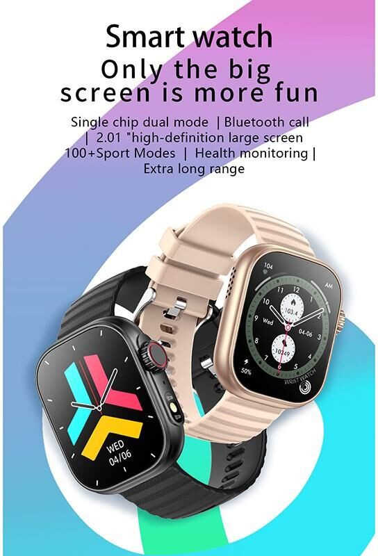 Electronic Welfare Mall ZW39 2.01" HD Large Screen Smart Watch Health Monitor Sports Smartwatch Bluetooth Call Smart Bracelet Waterproof Smart Band