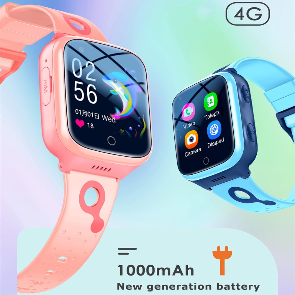 KGG Kids Smart Watch 4G Kids Watch with 1000mah Big Battery Video Call Phone Watch GPS Location SOS Call Back Monitor Smart Watch Children Gifts