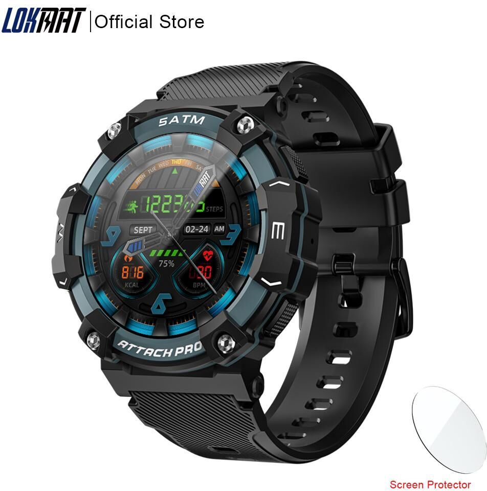 LOKMAT ATTACK 2 PRO Sport Smart Watch Full Round Touch Screen Bluetooth Calls Fitness Tracker Smartwatches Heart Rate Monitor