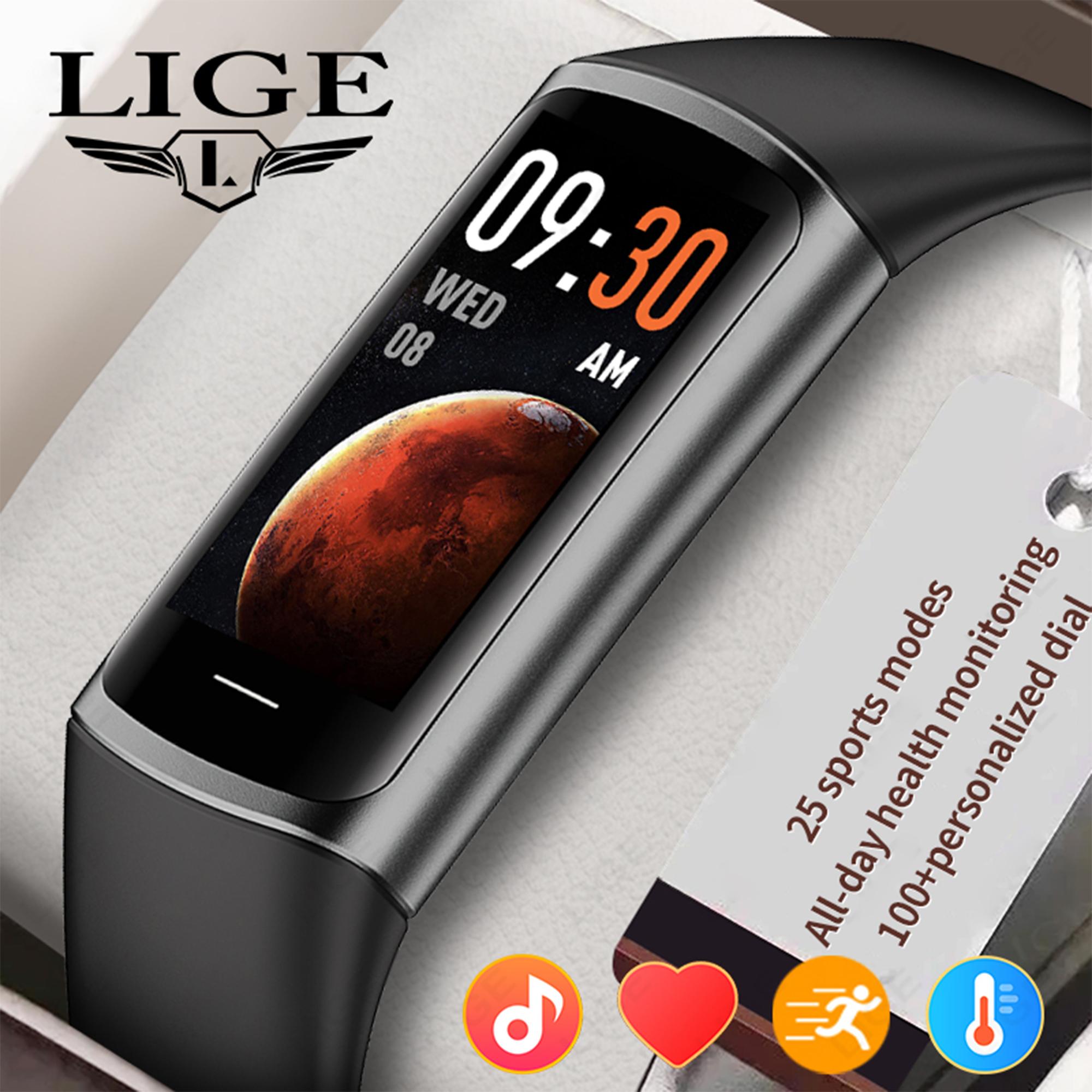 LIGE New Sports Smart Watch 0.96" USB Charging Bluetooth Connection Waterproof Smart Bracelet Sports Fitness Health Tracker Suitable For Android IOS