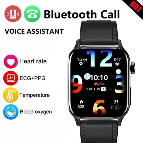 SACOSDING Smart Watch SACOSDING Hygieia-003s-A Men's Smart Watch PPG+ECG 1.85-inch Full Touch HD Screen IP67 Waterproof Bluetooth Call Smartwatches Blood Pressure