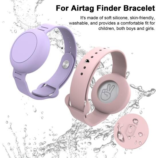 Electronic Digital Products 2Pcs Tracker Anti-lost Bracelet Protective Case Adjustable Wear Resistant Scratch-proof Soft Flexible Kids Tracker Locator Watch Band for AirTag