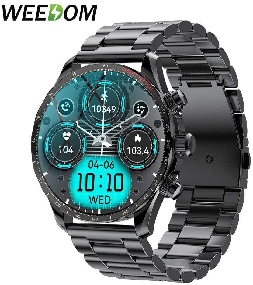 WEEDOM 1.43" AMOLED Full Touch Screen Smart Watch Men Bluetooth Call Smartwatch Waterproof Sport Fitness Compass Smartwatches For IOS and Android