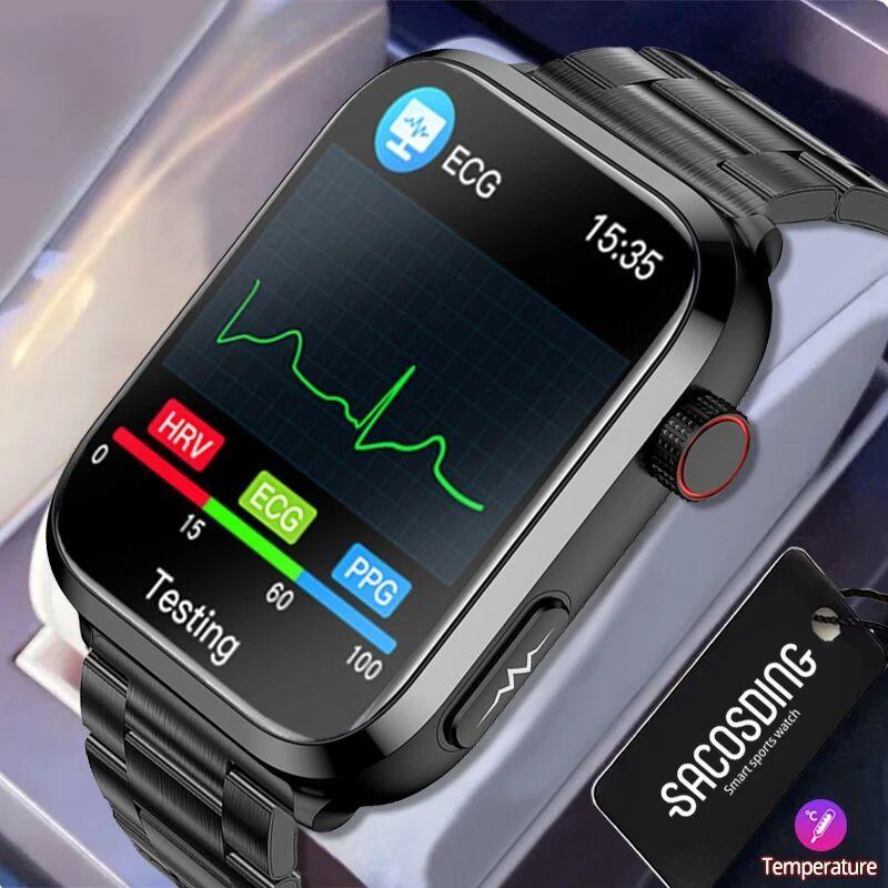 SACOSDING Smart Watch SACOSDING Hygieia-004s-A Smart Watch Men Bluetooth Call Blood Pressure AI Medical Health Monitoring SOS 1.91 inch Screen Women Sport Smartwatch