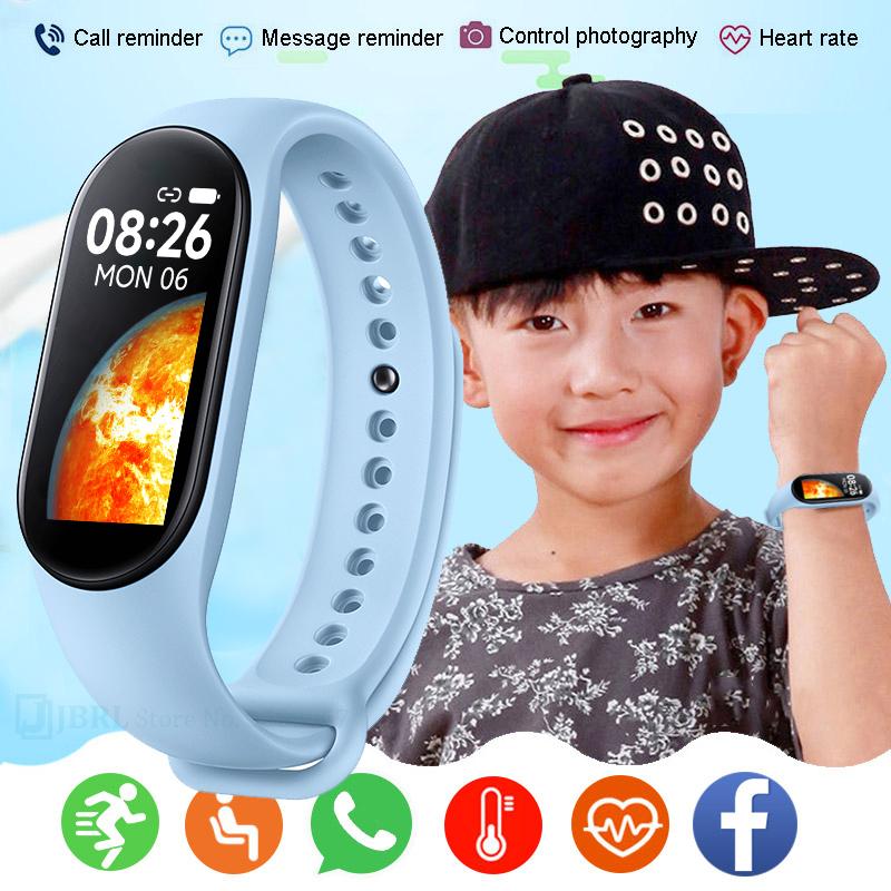 MAC18PR Silicone Kids Smartwatch Children Sport Fitness Watch For Boys Girls Waterproof Heart Rate Monitor Smart Clock Child Smart Watch